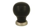 Kastknop ebbenhout met matnikkel 39mm H48mm rozetmaat 29mm.