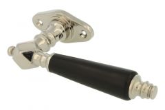 Raamklink met rozet messing vernikkeld ebbenhout (1900)