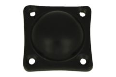 Afdekrozet messing zwart poedercoat 37x37mm, hoogte 14mm