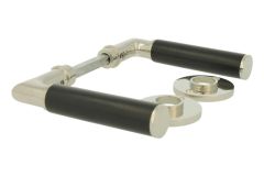 Deurklink model "Bauhaus" messing vernikkeld ebbenhout