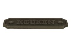IJzer deurplaatje "Keuken" rechthoekig 115x36mm