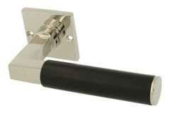 Enkele deurklink “Bauhaus” met rozet messing vernikkeld