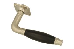 Enkele deurklink met rozet matnikkel ebbenhout (1926)