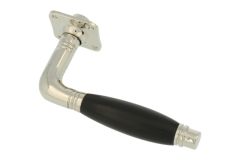 Enkele deurklink met rozet messing vernikkeld ebbenhout 1926