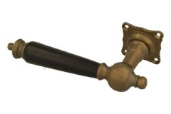 Enkele deurklink (1905) linkswijzend messing verouderd ebben