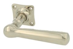 Enkele deurklink met rozet messing vernikkeld (1916)