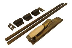 Espagnoletsluiting messing verouderd beukenhout (1930)