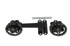 Poortslot gietijzer zwart gepoedercoat ring bloem motief