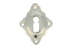 Sleutelrozet diagonaal messing vernikkeld. Prijs per stuk